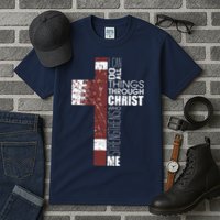 Christian Football Verse I Can Do All Things Through Christ Tall T-Shirt