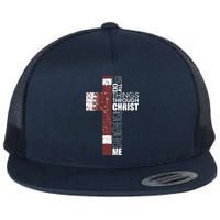 Christian Football Verse I Can Do All Things Through Christ Flat Bill Trucker Hat