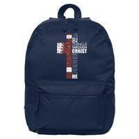 Christian Football Verse I Can Do All Things Through Christ 16 in Basic Backpack