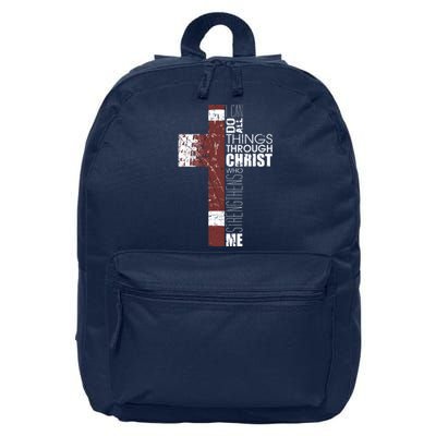 Christian Football Verse I Can Do All Things Through Christ 16 in Basic Backpack