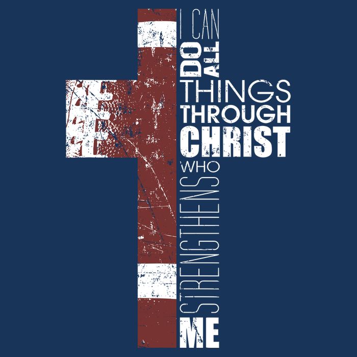 Christian Football Verse I Can Do All Things Through Christ Cooling Performance Long Sleeve Crew