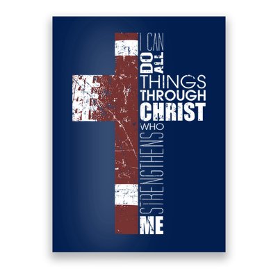 Christian Football Verse I Can Do All Things Through Christ Poster