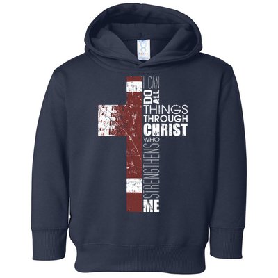 Christian Football Verse I Can Do All Things Through Christ Toddler Hoodie