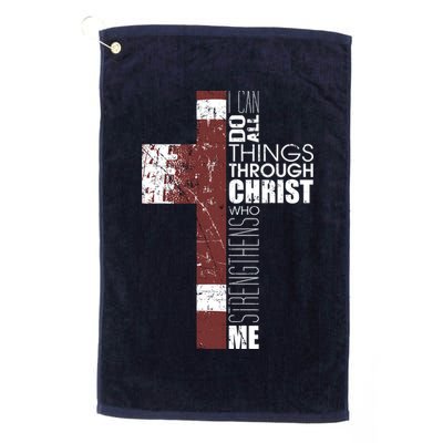 Christian Football Verse I Can Do All Things Through Christ Golf Towel