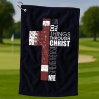 Christian Football Verse I Can Do All Things Through Christ Golf Towel