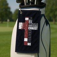 Christian Football Verse I Can Do All Things Through Christ Golf Towel