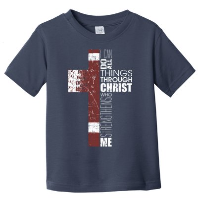 Christian Football Verse I Can Do All Things Through Christ Toddler T-Shirt