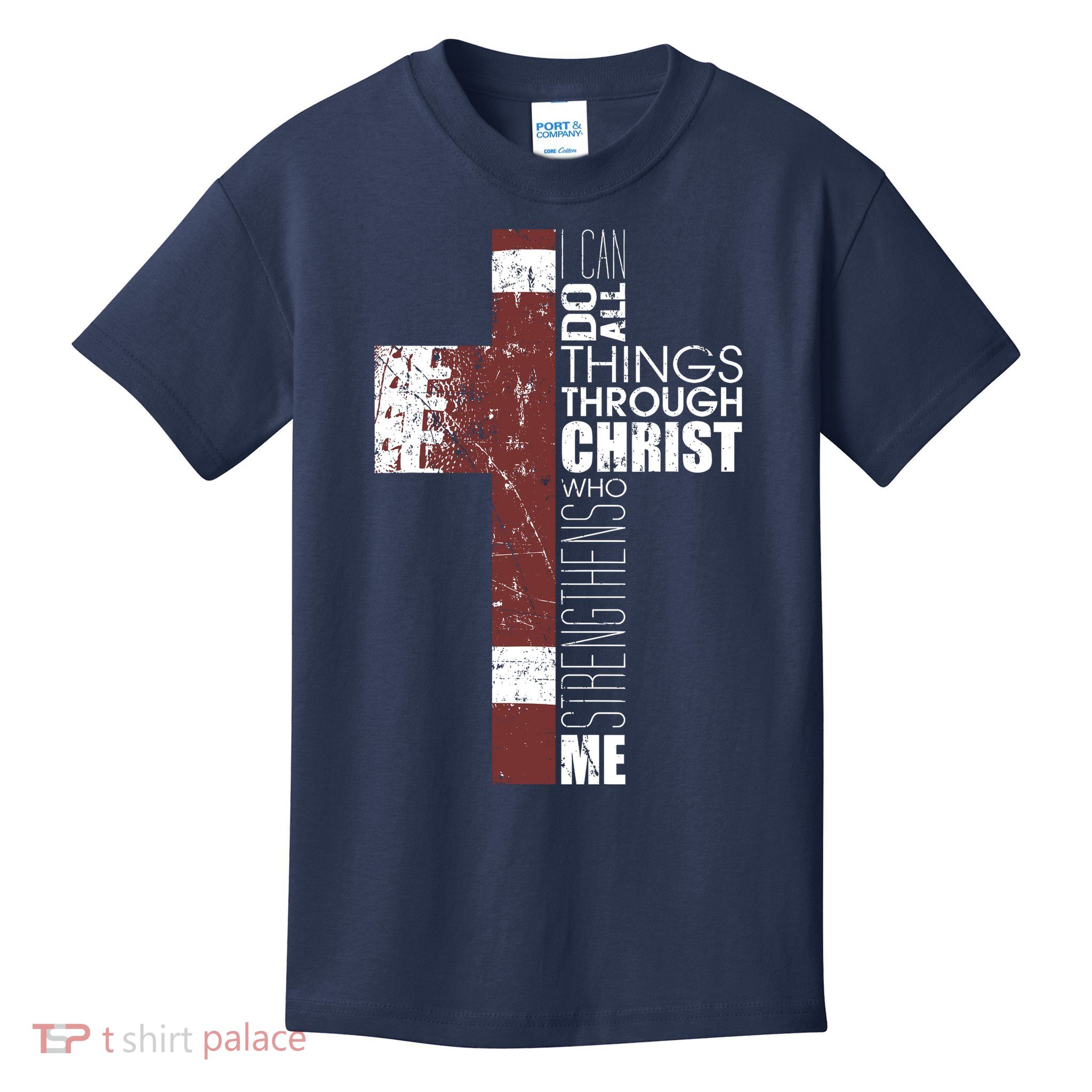 Christian Football Verse I Can Do All Things Through Christ Kids T-Shirt