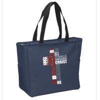 Christian Football Verse I Can Do All Things Through Christ Zip Tote Bag