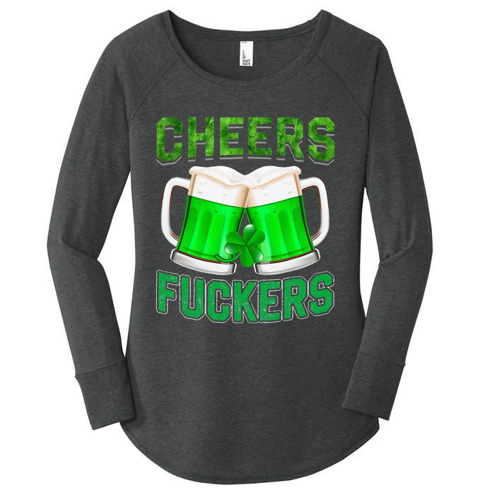 Cheers Fuckers vintage St Patricks Day Irish Drinking Women's Perfect Tri Tunic Long Sleeve Shirt