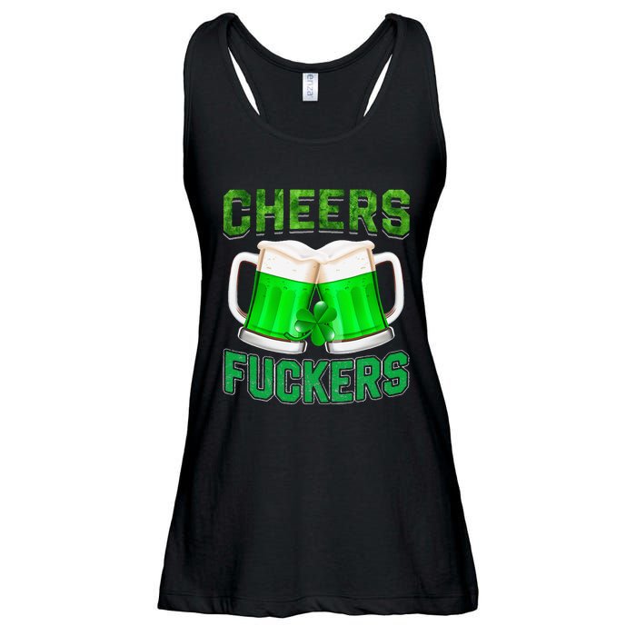 Cheers Fuckers vintage St Patricks Day Irish Drinking Ladies Essential Flowy Tank