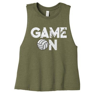 Cute Funny Volleyball For Teen Women's Racerback Cropped Tank