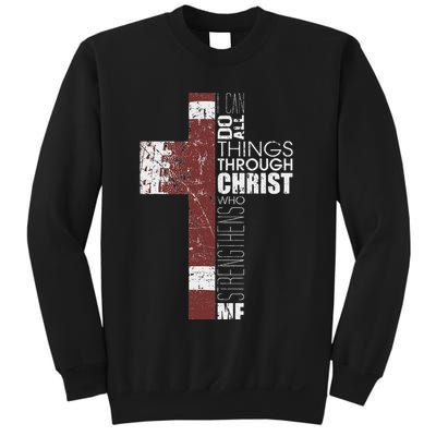 Christian Football Verse I Can Do All Things Through Christ Sweatshirt