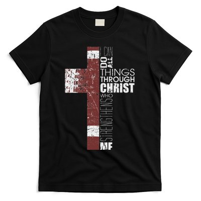 Christian Football Verse I Can Do All Things Through Christ T-Shirt