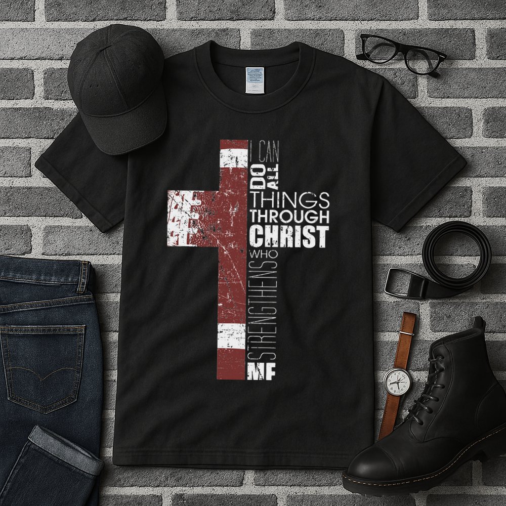 Christian Football Verse I Can Do All Things Through Christ Tall T-Shirt