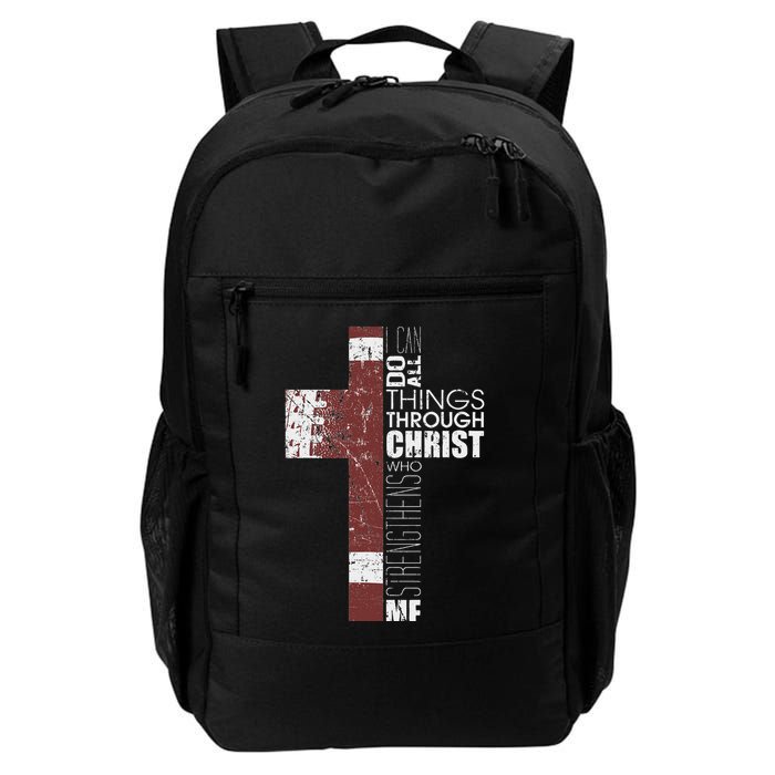 Christian Football Verse I Can Do All Things Through Christ Backpack