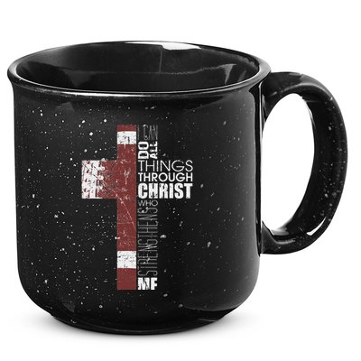 Christian Football Verse I Can Do All Things Through Christ 15oz Campfire Ceramic Mug