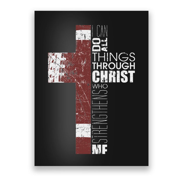 Christian Football Verse I Can Do All Things Through Christ Poster