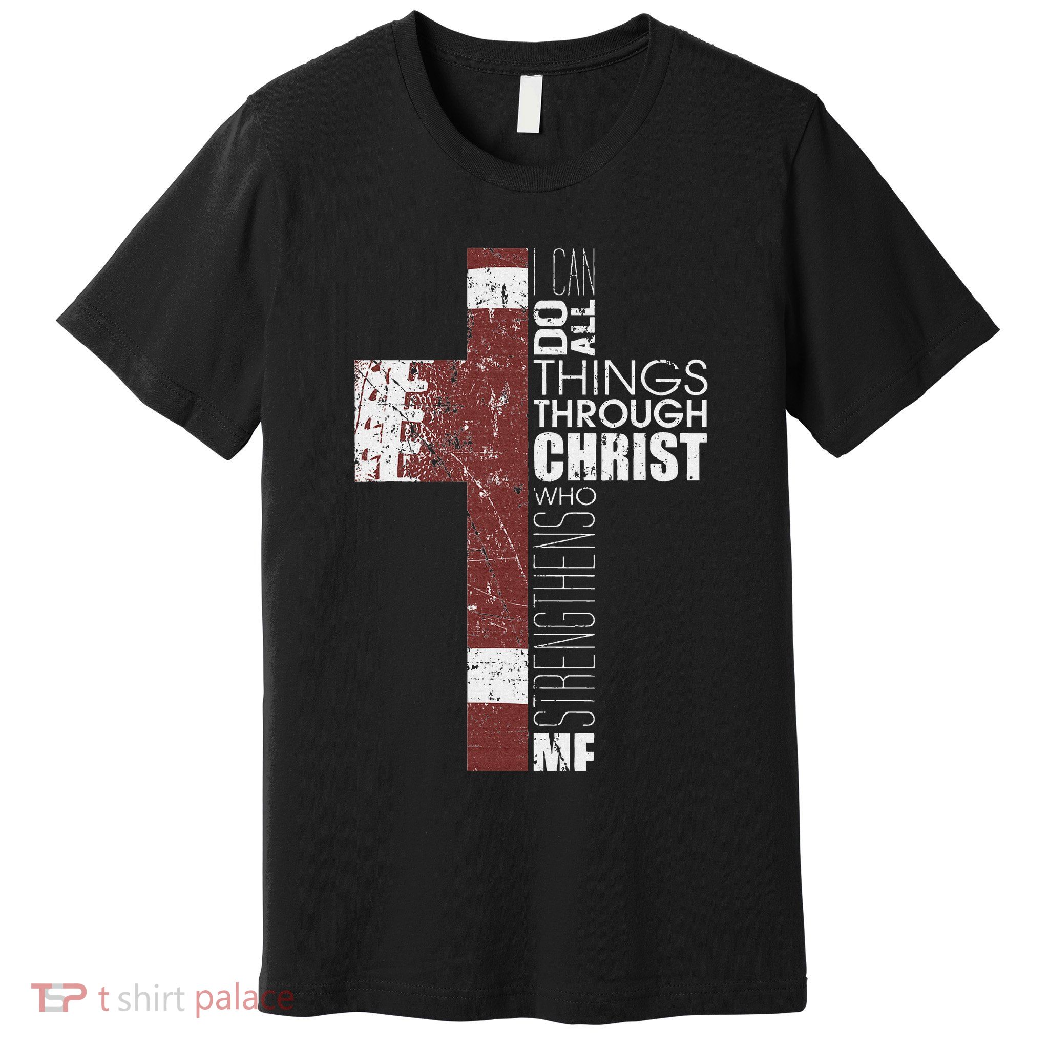Christian Football Verse I Can Do All Things Through Christ Premium T-Shirt