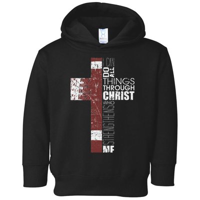 Christian Football Verse I Can Do All Things Through Christ Toddler Hoodie