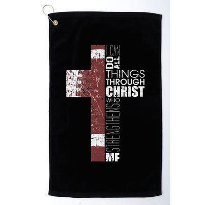 Christian Football Verse I Can Do All Things Through Christ Golf Towel