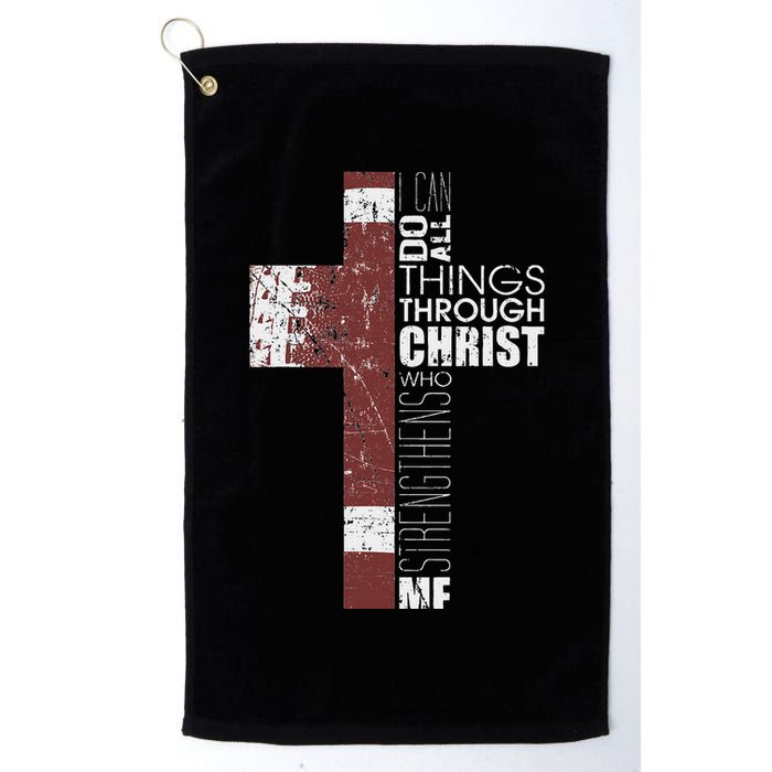 Christian Football Verse I Can Do All Things Through Christ Golf Towel
