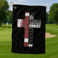 Christian Football Verse I Can Do All Things Through Christ Golf Towel