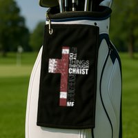 Christian Football Verse I Can Do All Things Through Christ Golf Towel