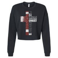 Christian Football Verse I Can Do All Things Through Christ Cropped Pullover Crew