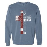 Christian Football Verse I Can Do All Things Through Christ Garment-Dyed Sweatshirt