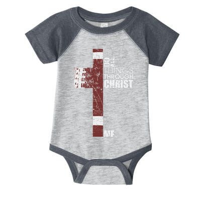 Christian Football Verse I Can Do All Things Through Christ Infant Baby Jersey Bodysuit