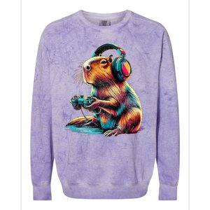 Capybara Funny Video Games Capybara Colorblast Crewneck Sweatshirt