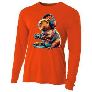 Capybara Funny Video Games Capybara Cooling Performance Long Sleeve Crew