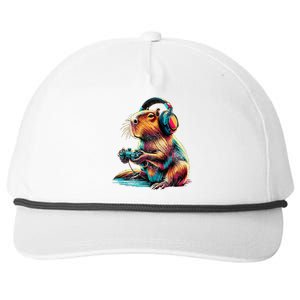 Capybara Funny Video Games Capybara Snapback Five-Panel Rope Hat