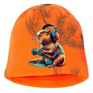 Capybara Funny Video Games Capybara Kati - Camo Knit Beanie