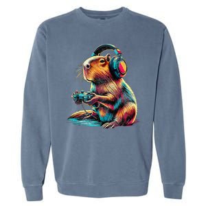 Capybara Funny Video Games Capybara Garment-Dyed Sweatshirt