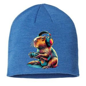 Capybara Funny Video Games Capybara Sustainable Beanie