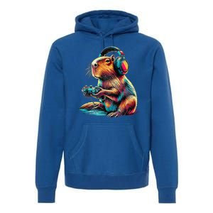 Capybara Funny Video Games Capybara Premium Hoodie