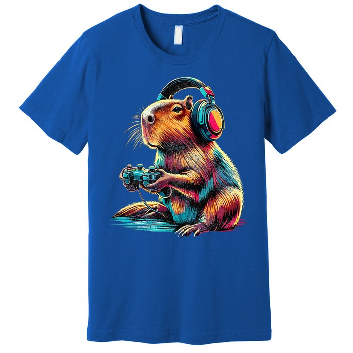 Capybara Funny Video Games Capybara Premium T-Shirt