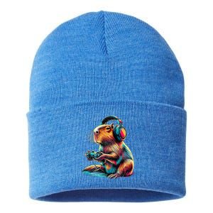 Capybara Funny Video Games Capybara Sustainable Knit Beanie