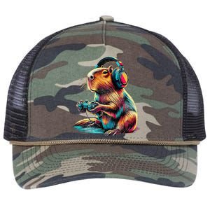 Capybara Funny Video Games Capybara Retro Rope Trucker Hat Cap