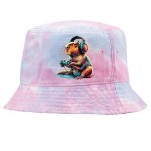 Capybara Funny Video Games Capybara Tie-Dyed Bucket Hat