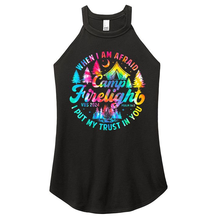 Camp Firelight Vacation Bible School Vbs 2024 Christian Camp Women's Perfect Tri Rocker Tank