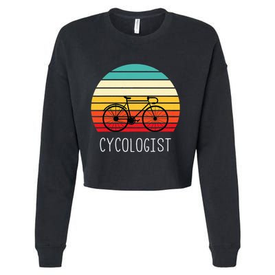 Cycologist Funny Vintage Cycling & Cyclist Cropped Pullover Crew