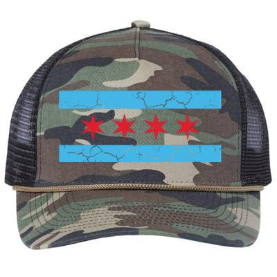 Chicago Flag Vintage Retro Rope Trucker Hat Cap