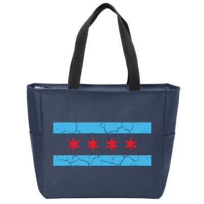 Chicago Flag Vintage Zip Tote Bag