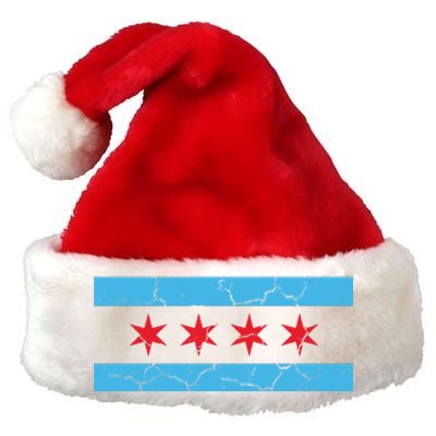 Chicago Flag Vintage Premium Christmas Santa Hat