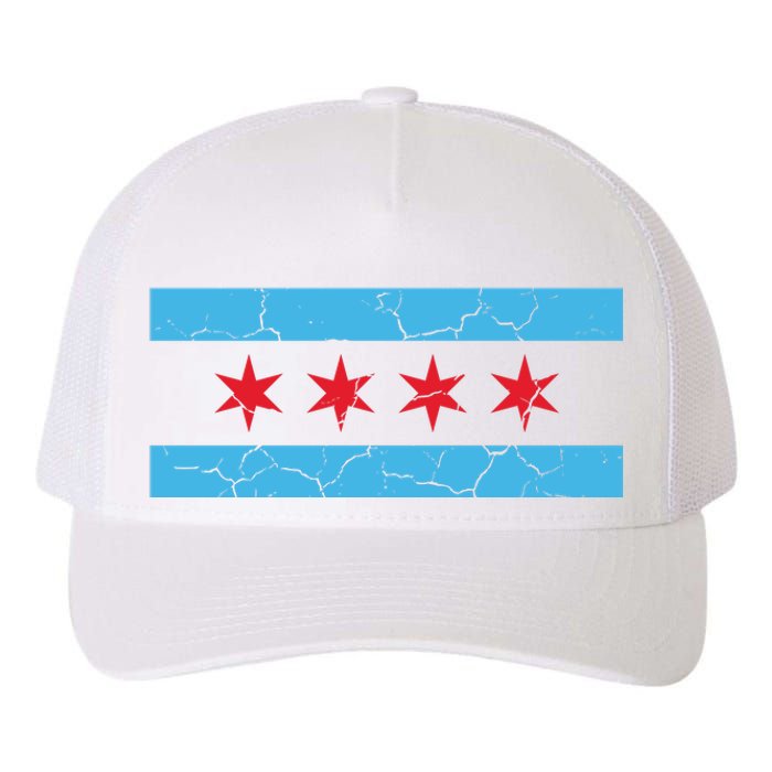 Chicago Flag Vintage Yupoong Adult 5-Panel Trucker Hat