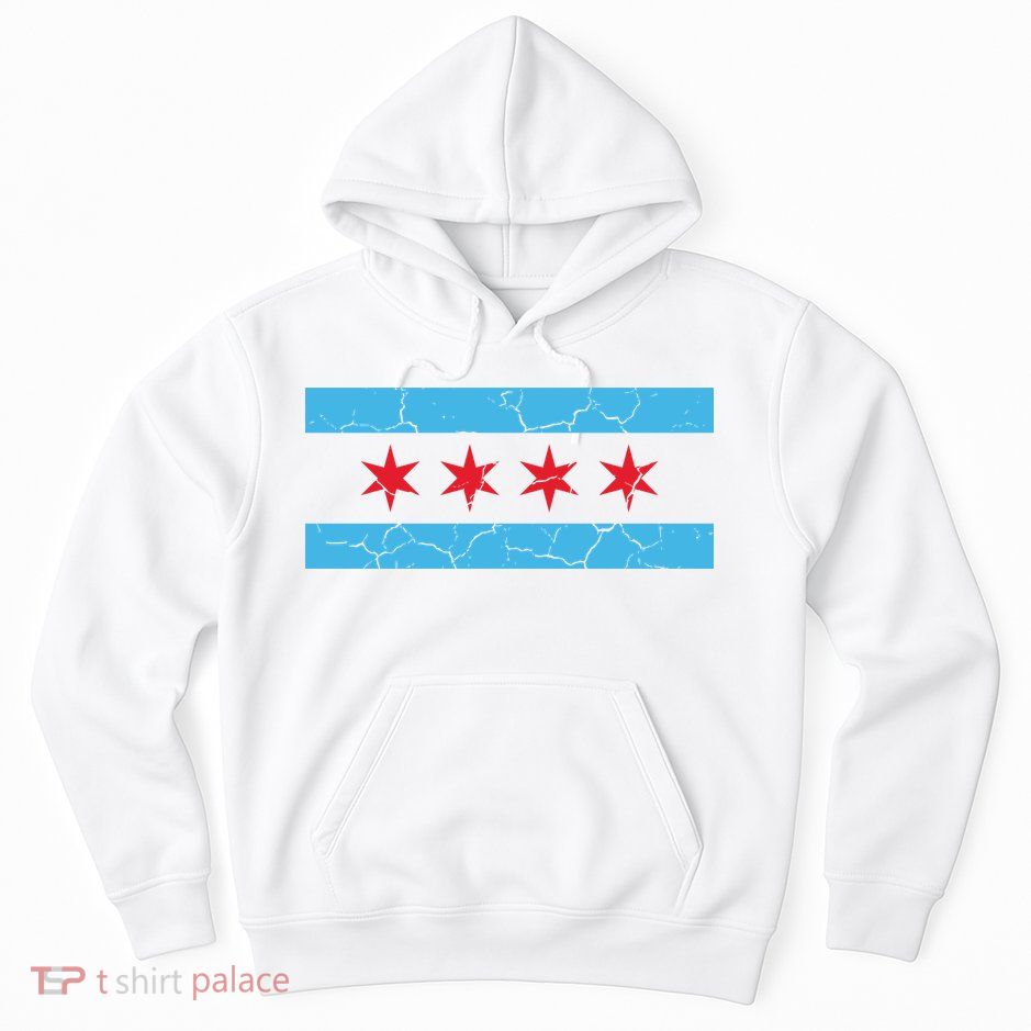 Chicago Flag Vintage Hoodie