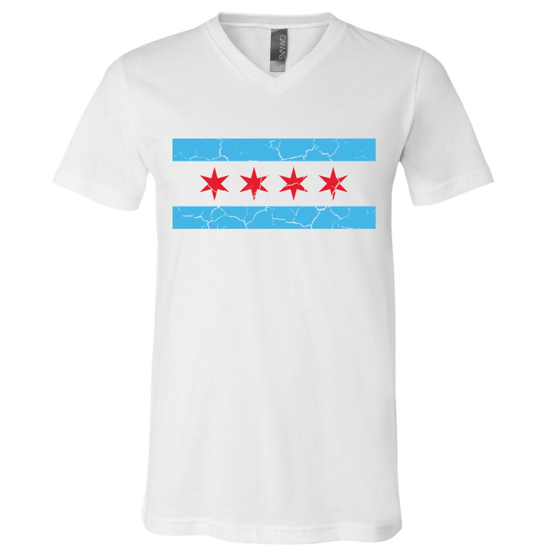 Chicago Flag Vintage V-Neck T-Shirt